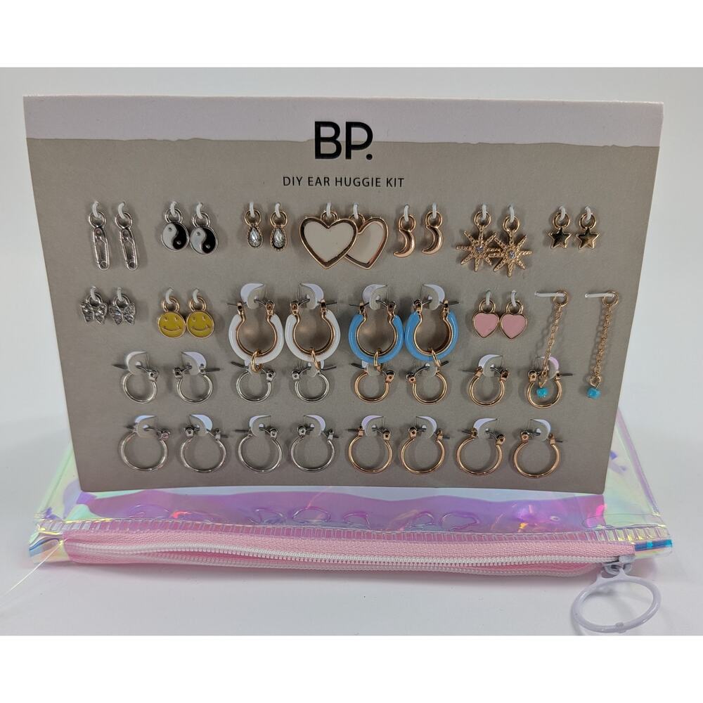 BP DIY Ear Huggie Kit Hearts Starfish Dangles Hoops